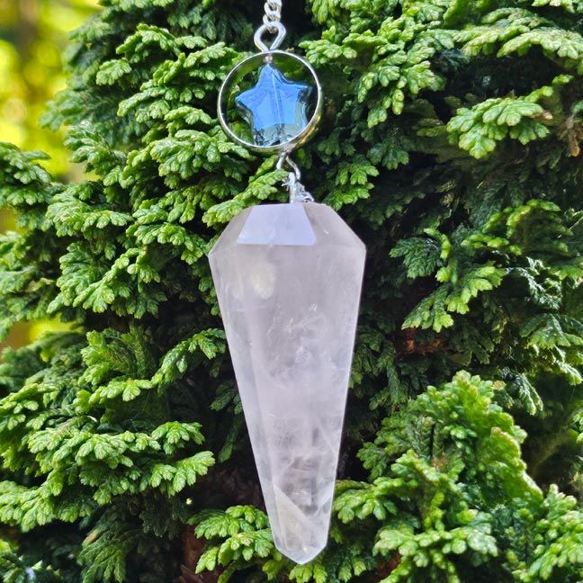 Aura Star Rose Quartz Pendulum