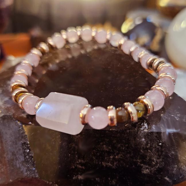 💗Rose Quartz and Tiger Eye Bracelet