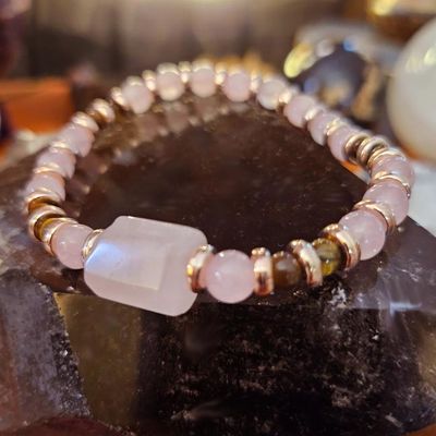 💗Rose Quartz and Tiger Eye Bracelet