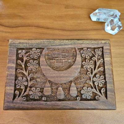 Crescent Moon Wooden Box