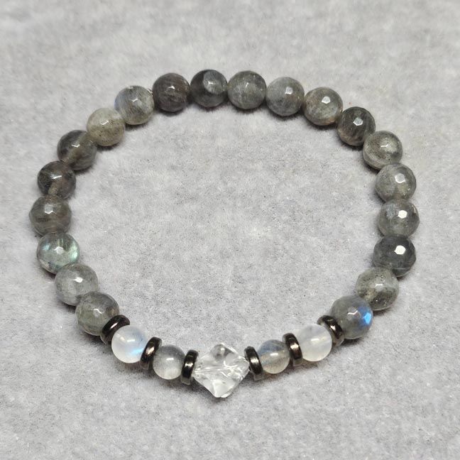 🌓Labradorite, Moonstone Merkaba Bracelet