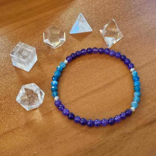 💜Amethyst and Blue Apatite Bracelet