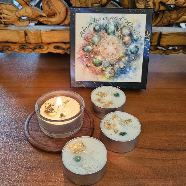 💰Abundance and Wealth Organic Soy Tea Light Set