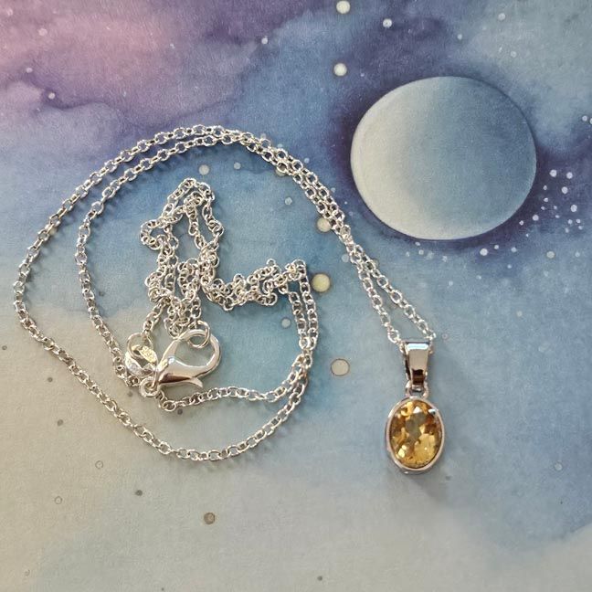 🌟 Citrine Pendant in Sterling Silver