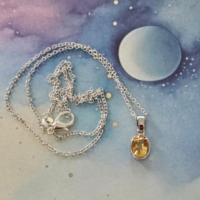 🌟 Citrine Pendant in Sterling Silver