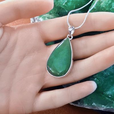 🌿Green Aventurine Pendant in Sterling Silver