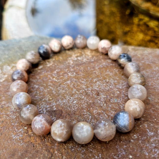 🌓Elestial Black Moonstone Bracelet