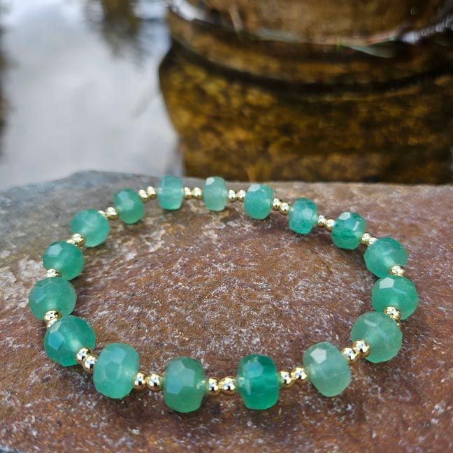 🌿Green Aventurine Faceted Bracelet AAA