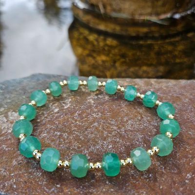 🌿Green Aventurine Faceted Bracelet AAA