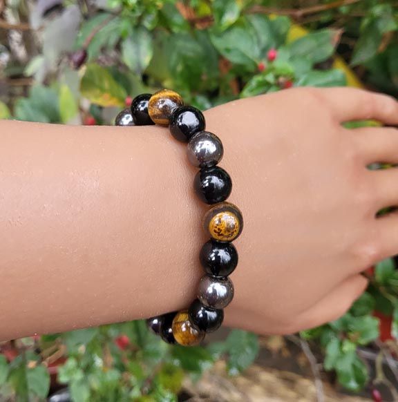 🐅Tiger Eye Obsidian Hematite Bracelet