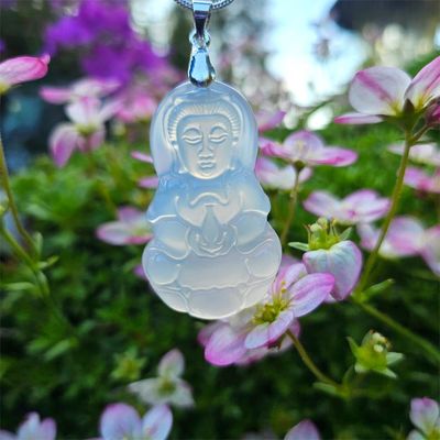 🧘‍♀️Kuan Yin White Agate Necklace