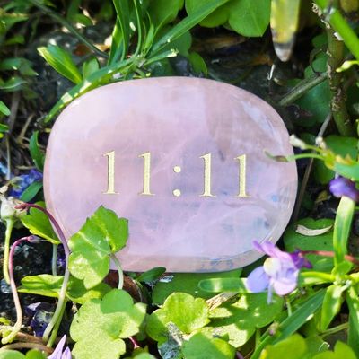 🪽 11:11 Palm Stones in Rose Quartz