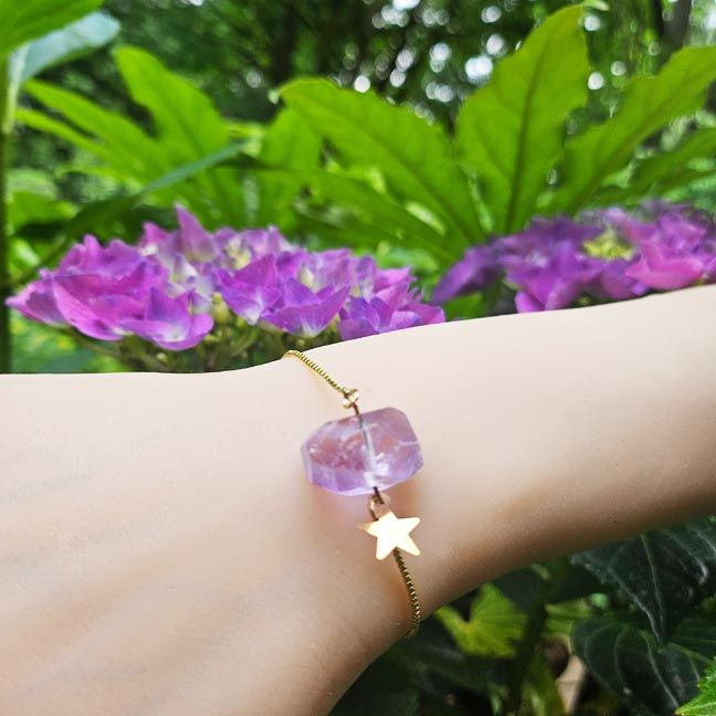 💜Lilac Amethyst Bracelet with Star