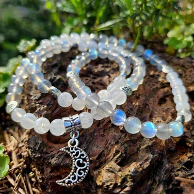 🌙Rainbow Moonstone Prayer Beads