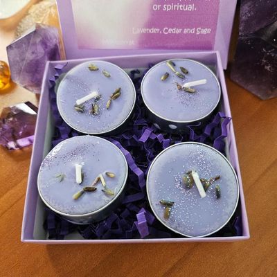 🪻Violet Flame Organic Soy Tea Lights