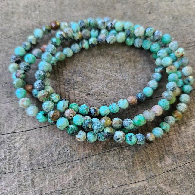 🌍 African Turquoise Bracelet Faceted 4mm