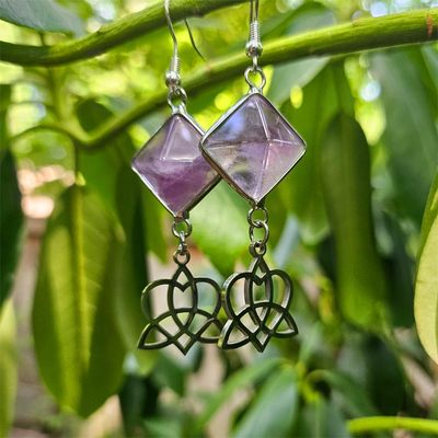 ☘️Celtic Heart Knot Earrings in Amethyst