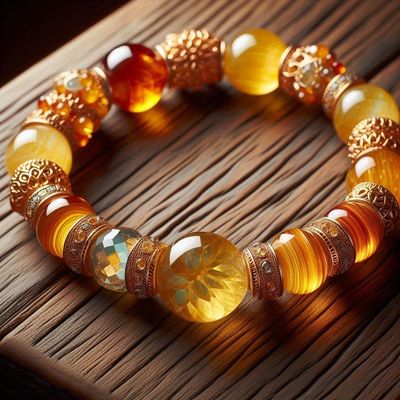 Orange and Yellow Gemstone Bracelets