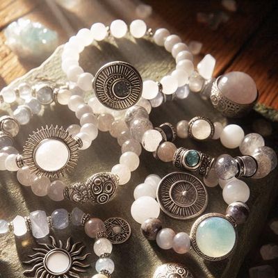 White and Clear Gemstone Bracelets