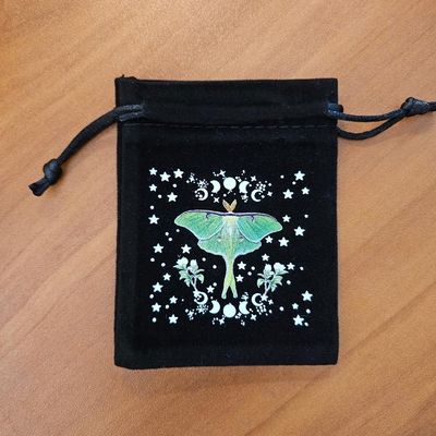 🌙Luna Moth Drawstring Velveteen Pouches