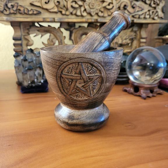 🌟Wood Mortar and Pestle