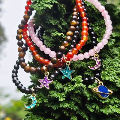 🌌 Celestia — Gemstone Charm Bracelets
