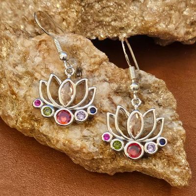 🪷 Lotus Earrings in Sterling Silver