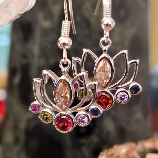 🪷 Lotus Earrings in Sterling Silver