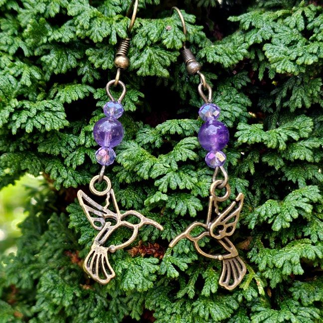 🐦​ Whispers in Flight  Hummingbird Earrings