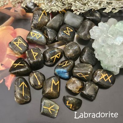🔮 Hand-Engraved Labradorite Runes