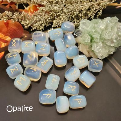 🔮 Hand-Engraved Opalite Runes