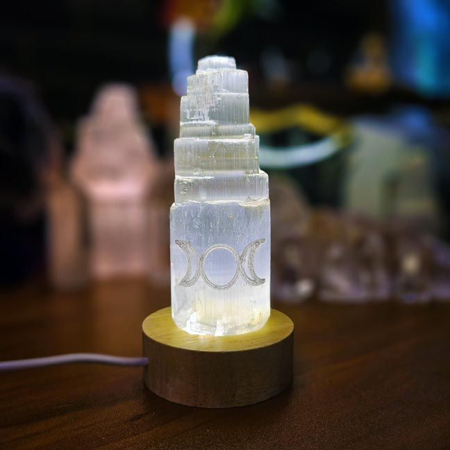 🌛Moonspire Selenite Tower Lamp