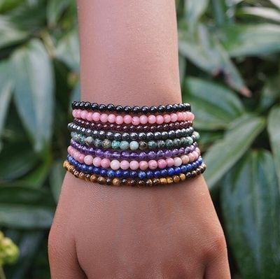 💐Whispers of Stone 4mm Gemstone Bead Bracelets