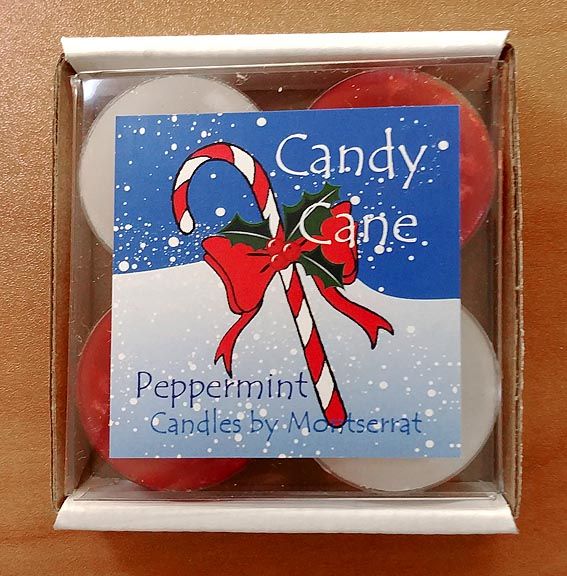 🍬Candy Cane Tea Lights Organic Soy and Coconut Wax