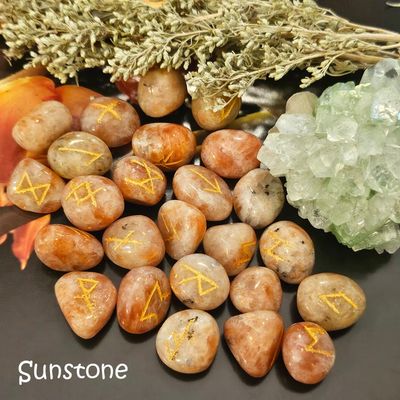 🔮 Hand-Engraved Sunstone Runes