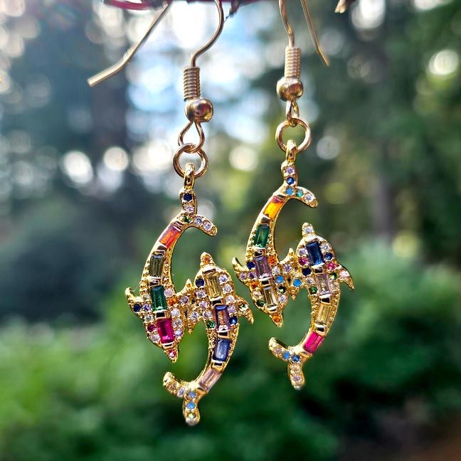 Celestial Dolphins Earrings