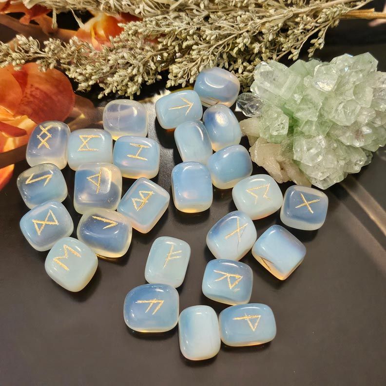 ⚪​ Opalite Hand-Engraved Runes