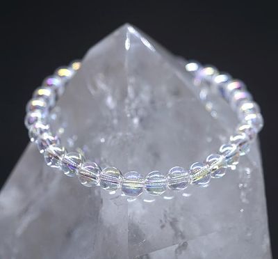 White &amp; Clear Gemstone Bracelets