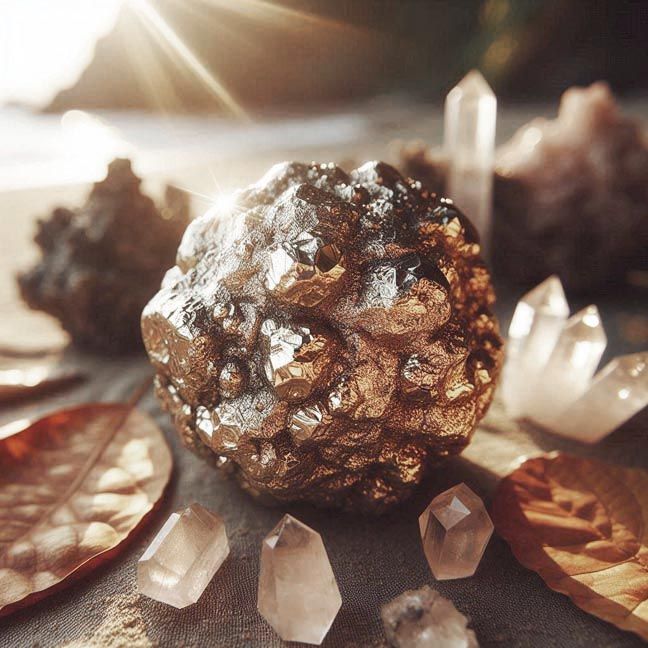 Pyrite stone symbolizing protection, prosperity, and Solar Plexus activation.