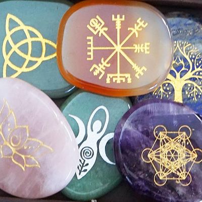 Engraved Palm Stones