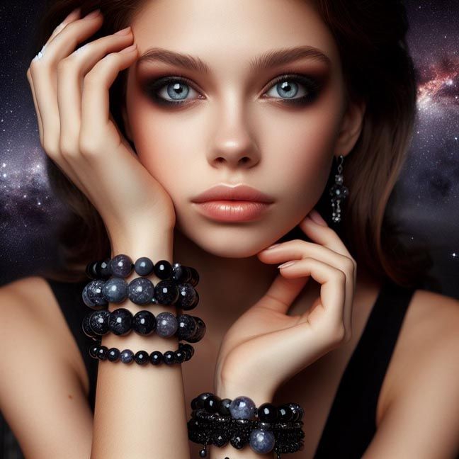Black, Gray &amp; Earth Tones Gemstone Bracelets