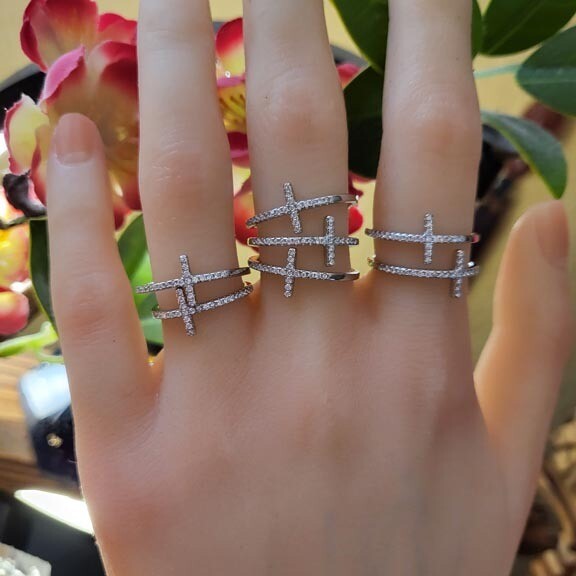Cross Ring in Sterling Silver