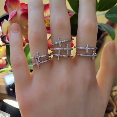 Cross Ring in  Sterling Silver