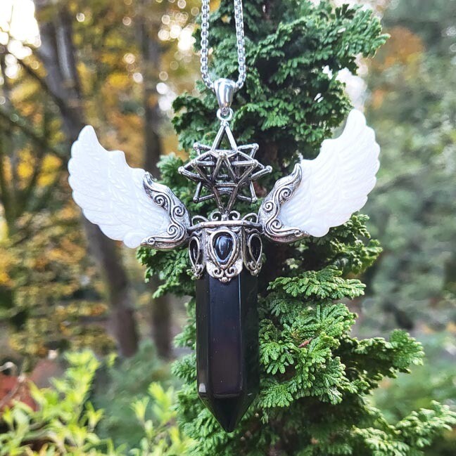 Archangel Metatron Obsidian Pendant