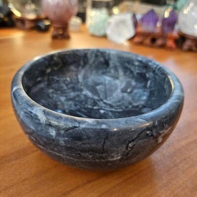 Black Marble Smudging Bowl