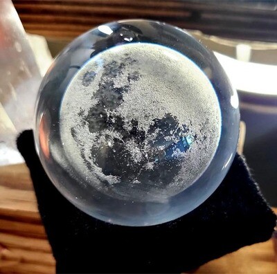Full Moon Crystal Ball Lamp | Lunar Light for Meditation, Rituals &amp; Spiritual Décor