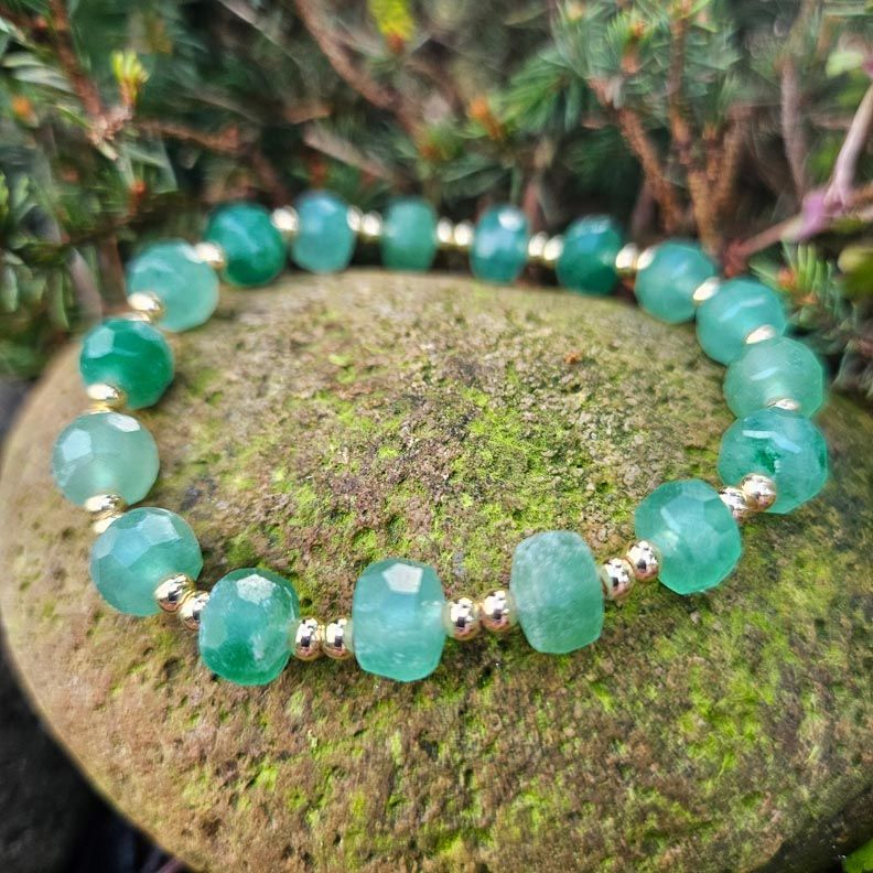 Faceted Aventurine Bracelets - gem quality AAA