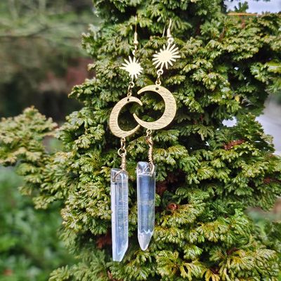🌔Celestial Quartz Earrings
