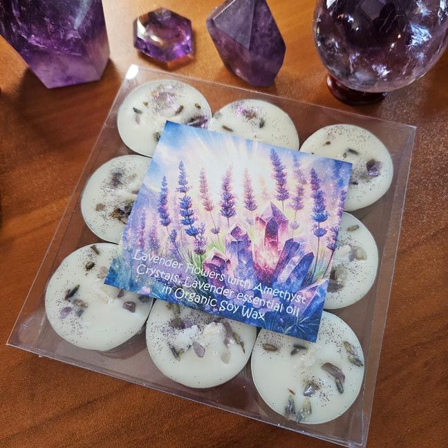 Lavender and Amethyst Organic Soy Tea Lights
