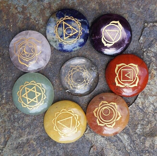 🌈 Thymus Chakra Stones Set — 8 Chakras